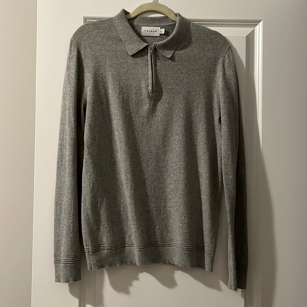 Topman size small gray collared shirt